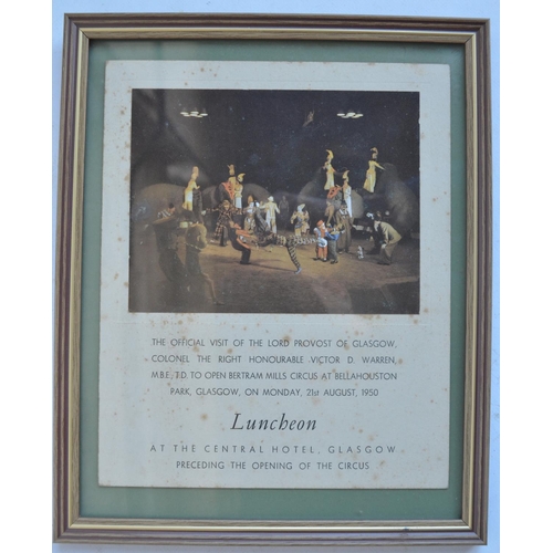 1166 - Collection of framed circus/fairground related prints and pictures to include Knie Circus unter Wass... 