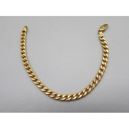 182 - 9ct yellow gold chain link bracelet, stamped 375, 18.5cm, 7.0g