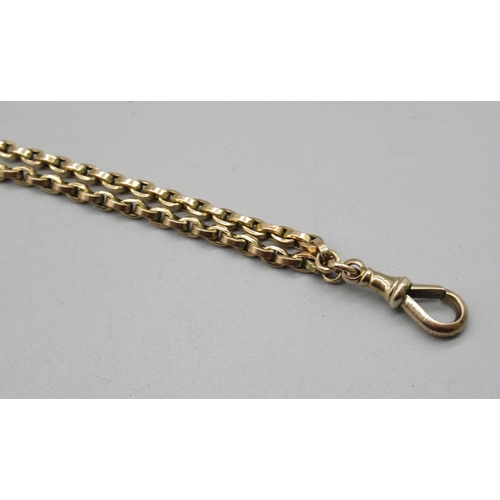 4 - 9ct yellow gold muff chain, stamped 9ct, L82cm, 48.2g