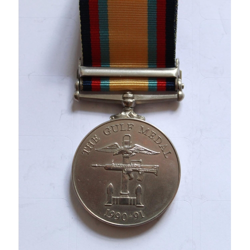 986 - Gulf War Medal. To 24876137 Gunner I.B. Vaughan. Royal Artillery. Saudi Gulf Medal. Kuwait Gulf War ... 