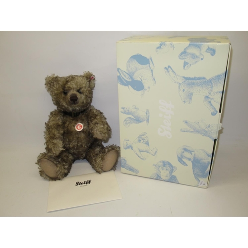 603 - Steiff: 'Teddy Bear Jeremy', silver/grey tipped mohair, limited edition of 1500, H43cm, with box and... 