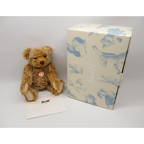 604 - Steiff: 'Teddy Bear Goldi', gold tipped mohair, limited edition of 1500, H42cm, with box and certifi... 