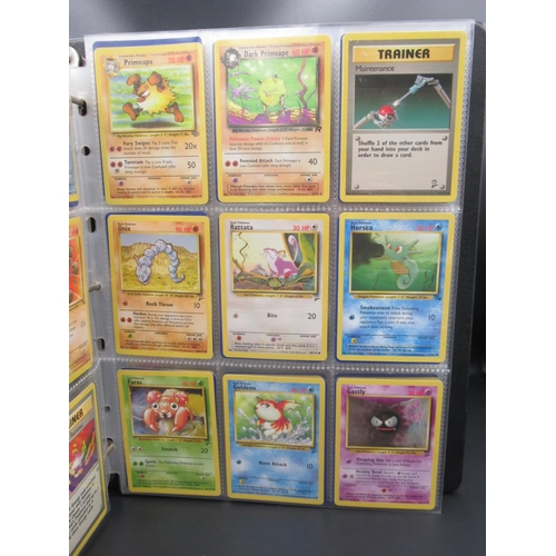 164 - Two Pokemon trading card folders containing approx. 175 cards c1999 and c2000