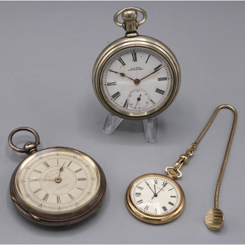 198 - Victorian silver decimal chronograph key wound pocket watch, stepped cream dial, outer 1/5th second ... 