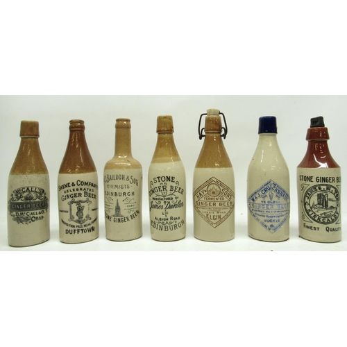 356 - Collection of early 20th century stoneware ginger beer bottles, Scottish breweries, one of each from... 