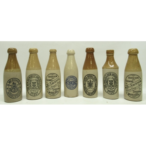 358 - Collection of early 20th century stoneware ginger beer and stout bottles, predominantly North East b... 