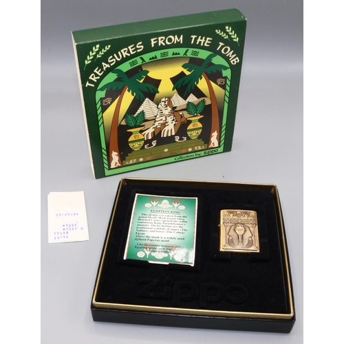 391 - Zippo lighter: 'Egyptian King' from the 'Treasures From The Tomb' collection, c1999, with box