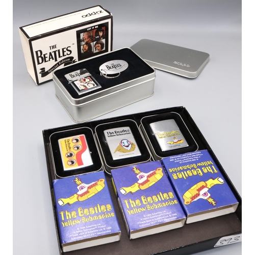 393 - Zippo lighters, The Beatles: three 'Yellow Submarine' editions, and a 'Let it Be, Special Edition' l... 