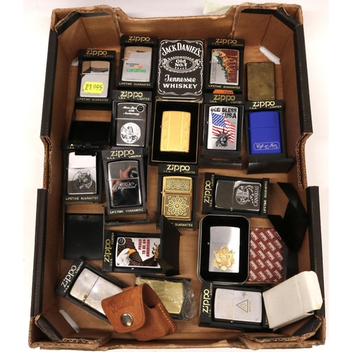 395 - Collection of Zippo and Zippo style lighters, approx. 18