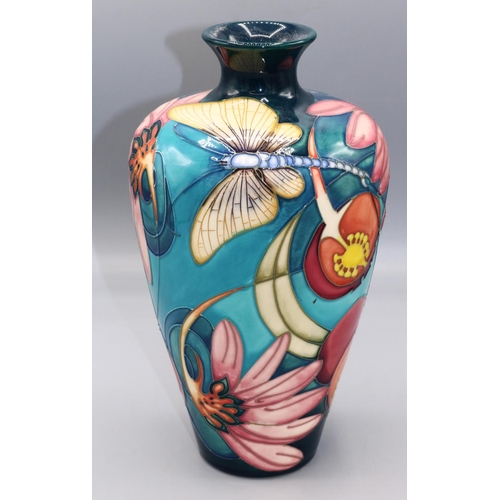 Moorcroft Pottery: 'Mayfly' pattern vase designed by Emma Bossons, 2nd quality, H23cm