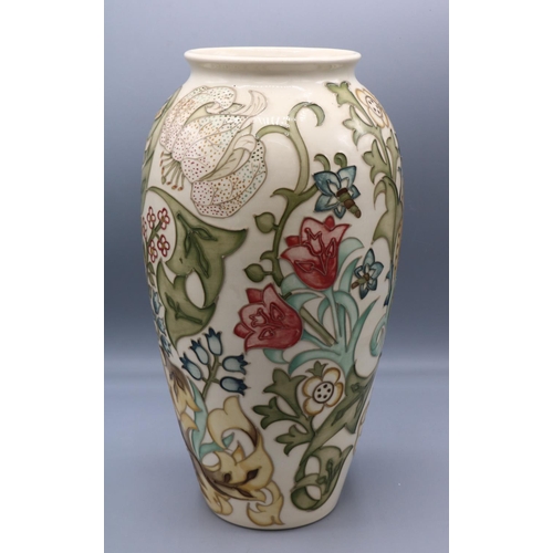 550 - Moorcroft Pottery: 'Golden Lily' pattern shouldered form vase designed by Sally Tuffin, design based... 