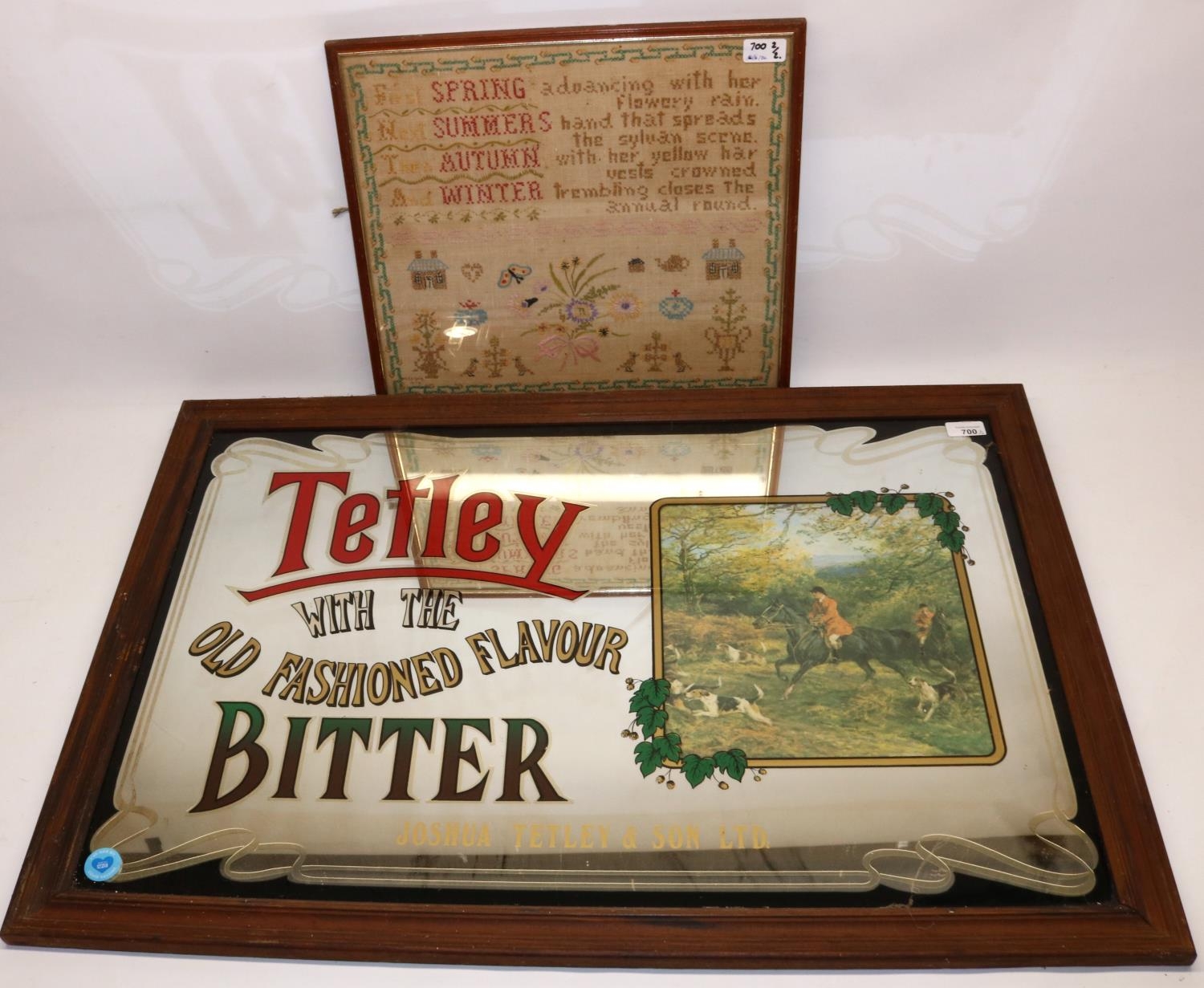 C20th Tetley Bitter Pub Mirror, W80cm H54.5cm And C20th Four Seasons 