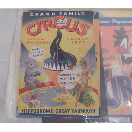 1170 - Great Yarmouth Hippodrome Circus and Blackpool Tower Circus -  collection of mid to late c20th progr... 