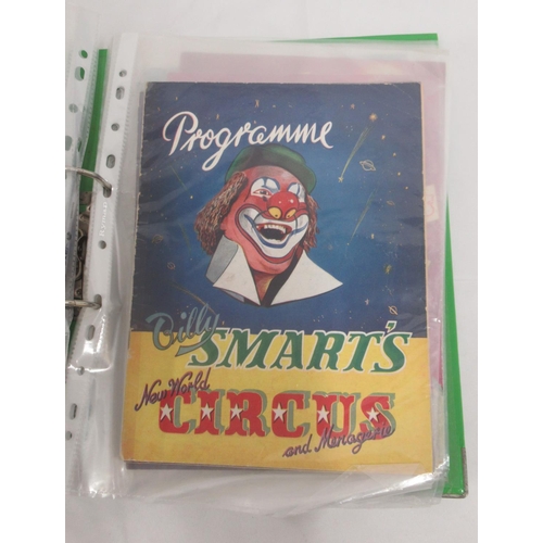 1171 - Billy Smarts Circus - collection of Billy Smart's Circus programmes in 2 folders (approx. 49)