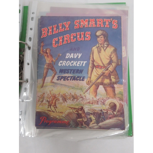 1171 - Billy Smarts Circus - collection of Billy Smart's Circus programmes in 2 folders (approx. 49)