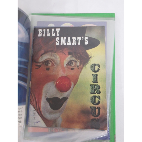 1171 - Billy Smarts Circus - collection of Billy Smart's Circus programmes in 2 folders (approx. 49)