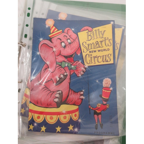 1171 - Billy Smarts Circus - collection of Billy Smart's Circus programmes in 2 folders (approx. 49)