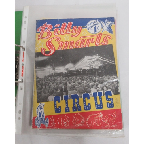 1171 - Billy Smarts Circus - collection of Billy Smart's Circus programmes in 2 folders (approx. 49)