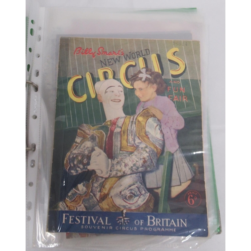 1171 - Billy Smarts Circus - collection of Billy Smart's Circus programmes in 2 folders (approx. 49)