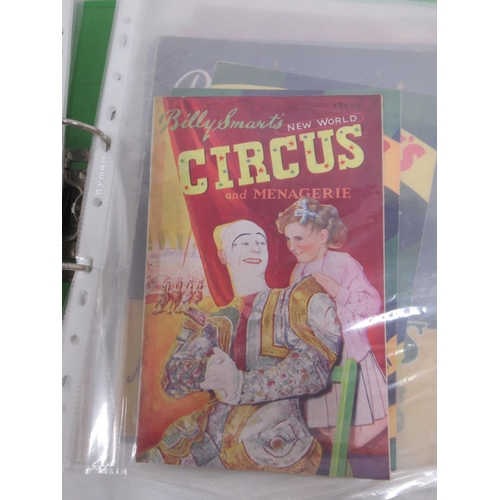 1171 - Billy Smarts Circus - collection of Billy Smart's Circus programmes in 2 folders (approx. 49)