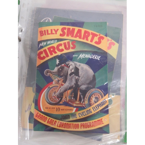 1171 - Billy Smarts Circus - collection of Billy Smart's Circus programmes in 2 folders (approx. 49)