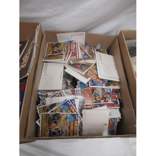 1174 - Large mixed collection of British circus programmes, postcards, brochures, magazines, etc. in 4 boxe... 