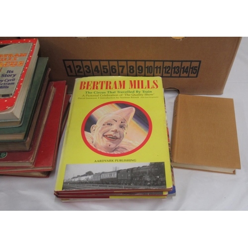 1175 - Collection of Circus related books covering circus owners, clowns, Bertram Mills, Circus dictionary ... 