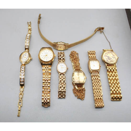 223 - Collection of costume watches and modern costume jewellery, incl earrings, bracelet, brooches etc.