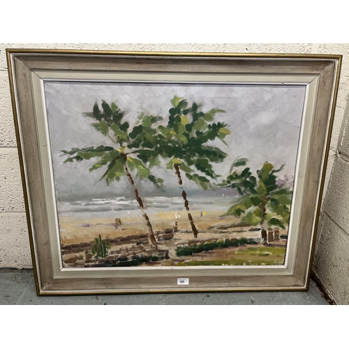 300 - Attributed to Eric W Peet (20th century); 'Wind on Juhu Beach' oil on canvas, inscribed verso and wi... 