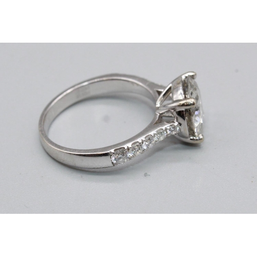 1 - 18ct white gold diamond solitaire ring, the brilliant cut diamond, approx. weight 3.50ct, in claw mo... 