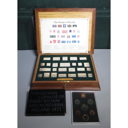 269 - Set of Hallmarked Replicas Limited 'The Stamps of Royalty' hallmarked silver stamps, in fitted case,... 