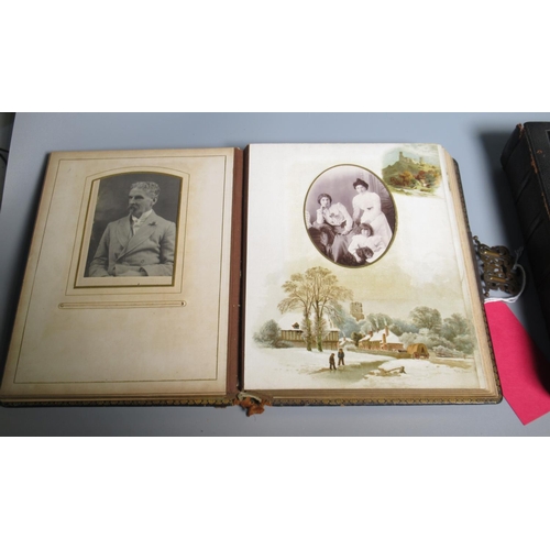 292 - Victorian Marcus Ward & Co. 'Album des Roses' photograph album, another with chromolitho. printed pa... 