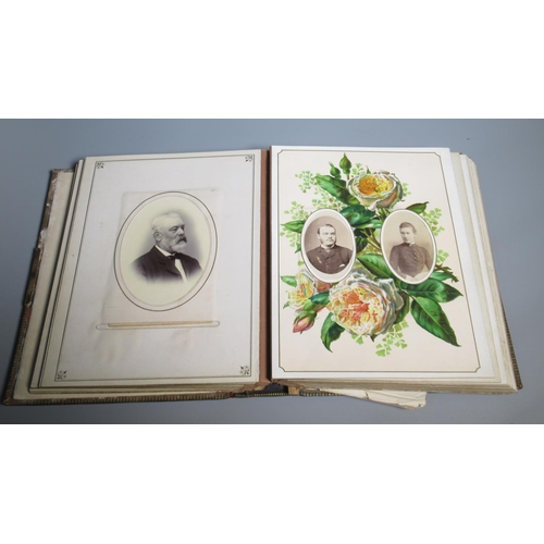 292 - Victorian Marcus Ward & Co. 'Album des Roses' photograph album, another with chromolitho. printed pa... 