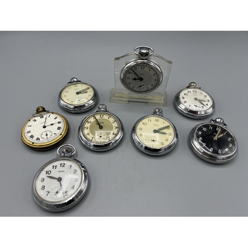 133 - Seven Smiths pin pallet keyless pocket watches