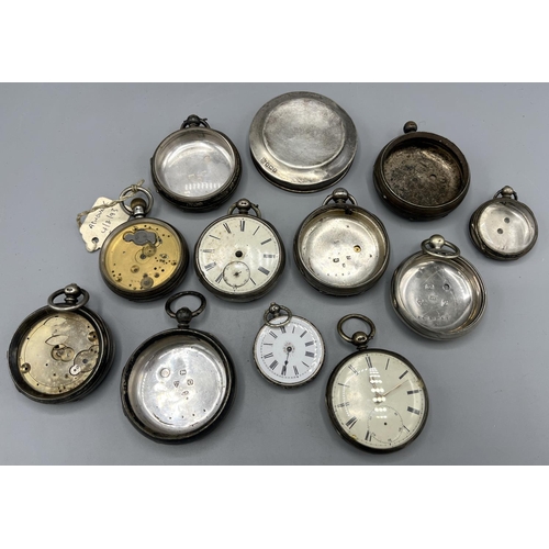 147 - Jas. Sagar, Blackburn, silver key wound pocket watch, cream enamel Roman dial with large subsidiary ... 