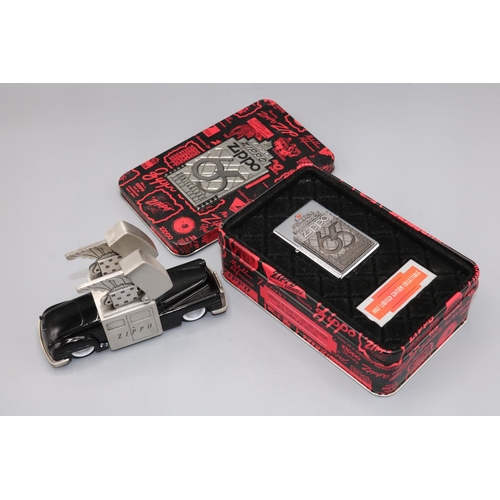 394 - Zippo 65 Year Anniversary 1932-1997' limited edition lighter in original packaging, and a Zippo bran... 