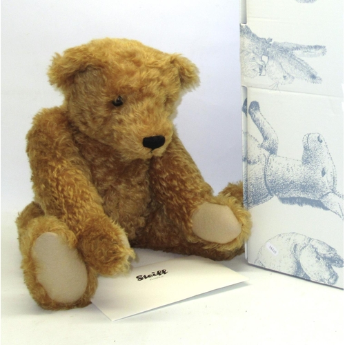 574 - Steiff: 'Teddy Bear with Hot-water Bottle 1908' replica bear, blonde mohair, H62cm, with box and cer... 