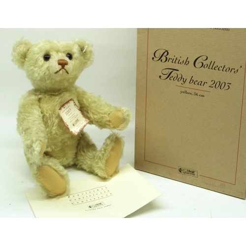 579 - Steiff: 'British Collectors' Teddy Bear 2003', limited edition of 4000, yellow mohair, H36cm, with b... 