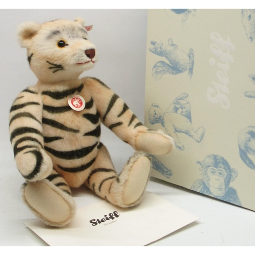 584 - Steiff: 'Classic Teddy Bear Tiger', tiger print alpaca, limited edition of 2010, H40cm, with box and... 