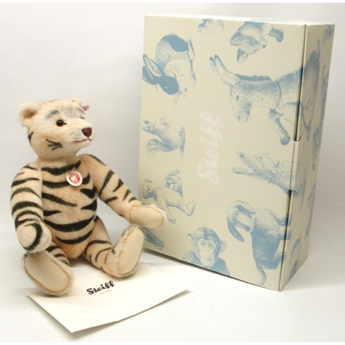 584 - Steiff: 'Classic Teddy Bear Tiger', tiger print alpaca, limited edition of 2010, H40cm, with box and... 