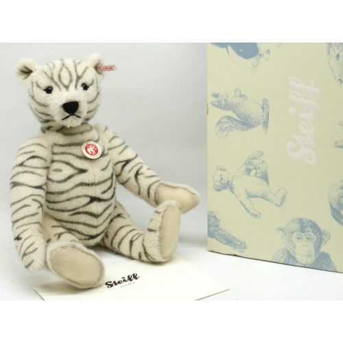 585 - Steiff: 'Classic Teddy Bear Zebra', zebra print alpaca, limited edition of 2009, H40cm, with box and... 