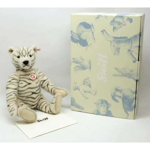 585 - Steiff: 'Classic Teddy Bear Zebra', zebra print alpaca, limited edition of 2009, H40cm, with box and... 