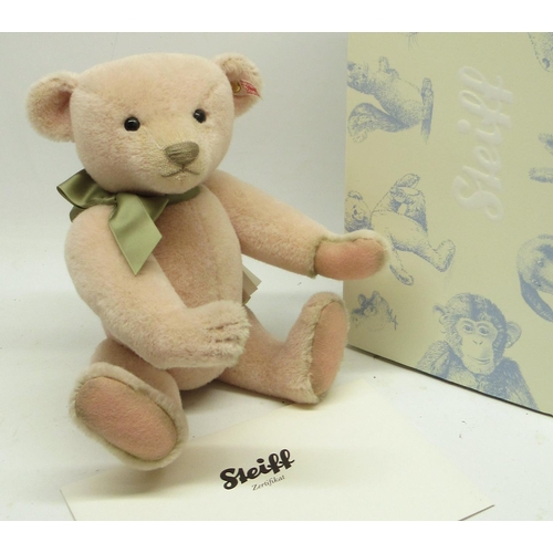 591 - Steiff: 'Teddy Bear Lily-Rose', pink alpaca, limited edition of 1500, H33cm, with box and certificat... 