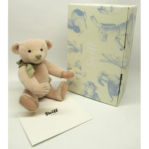 591 - Steiff: 'Teddy Bear Lily-Rose', pink alpaca, limited edition of 1500, H33cm, with box and certificat... 