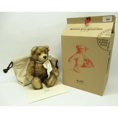 595 - Steiff: 'The English Teddy Bear', brown tipped mohair, limited edition of 4000, H30cm, with dust bag... 