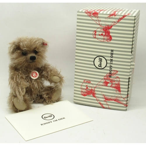 598 - Steiff: 'Grizzly Ted Cub' teddy bear, caramel tipped mohair, limited edition of 1000, H28cm, with bo... 