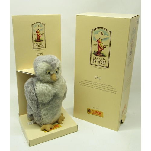 609 - Steiff: 'Owl' from the Winnie the Pooh 'Classic Pooh' series, limited edition of 5000, H25cm, with b... 