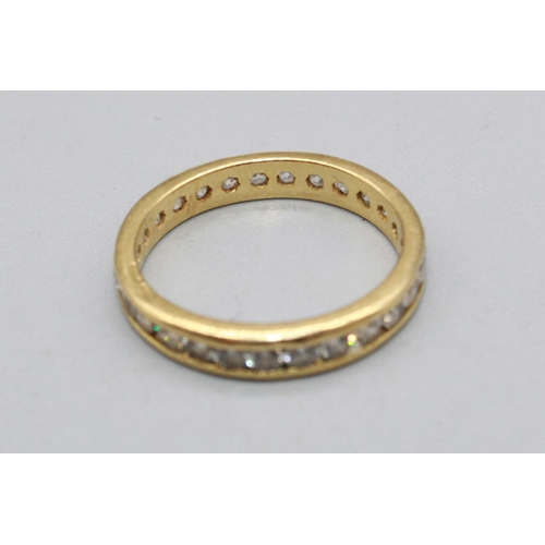 46 - 18ct yellow gold diamond set eternity, stamped 750, M1/2, 2.9g