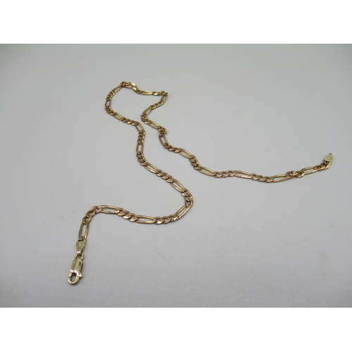 703 - 9ct gold flattened curb chain necklace, stamped 375, L47cm 13.0g