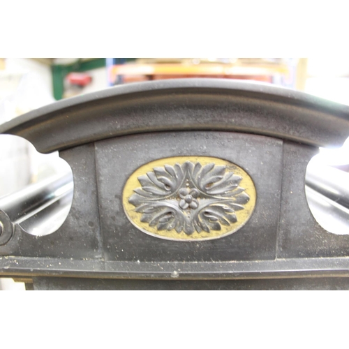 249 - C19th French slate mantel clock, 5 1/4